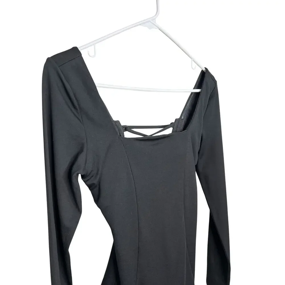 Ta3 LS Squary Bodysuit in Black Size Small